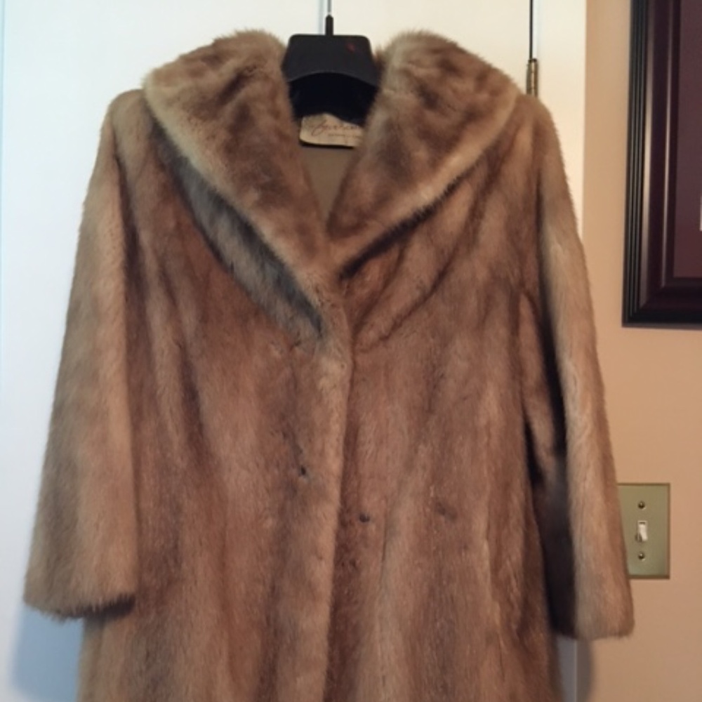 Mink fur coat with matching hat